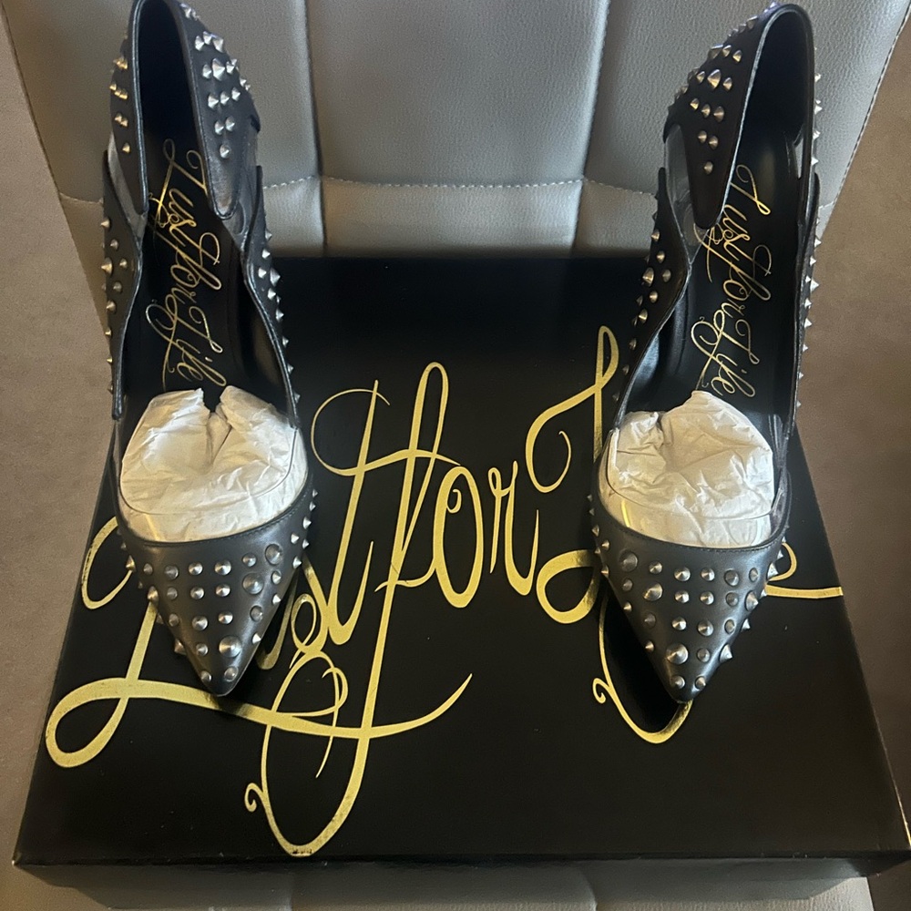 LFL by Lust for Life Black Heels with Silver Studs